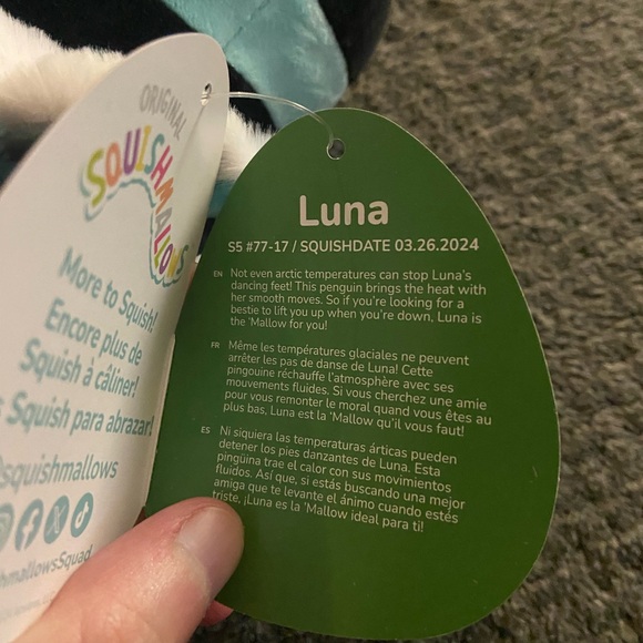Luna the penguin squishmallow 5in new with tags - Picture 3 of 3